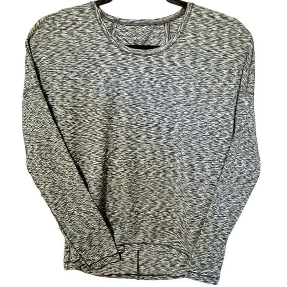 Lululemon Get Set Long Sleeve Open Back Lightweight Heathered White Grey Size 6 - Picture 4 of 9